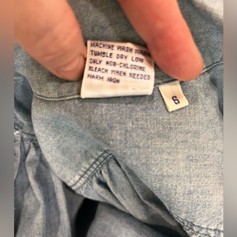 Denim chambray desert prairie western Midi Dress with pockets-8 - Picture 10 of 10